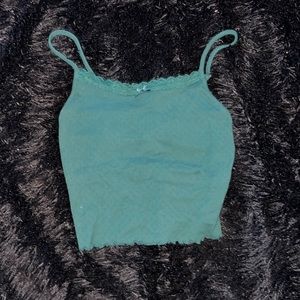 american eagle green lace tank top